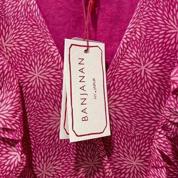Banjanan Orion Maxi Dress Petal Power Fuchsia Floral Cotton Voile Bohemi… - Picture 13 of 16